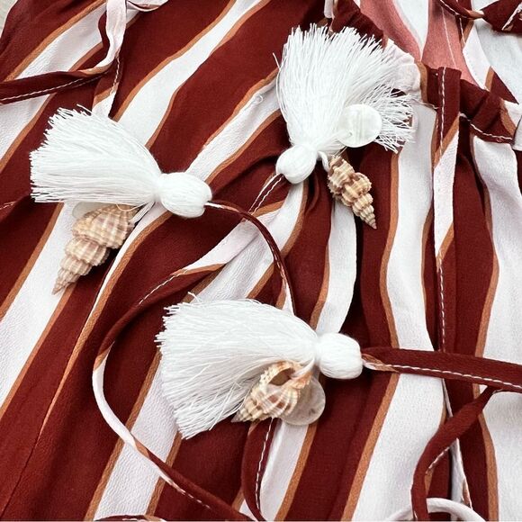 NWT WeWoreWhat Kaia Jumper in Burnt Henna Striped Size S - Picture 6 of 10